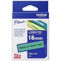 Brother TZE-741 - Ruban Etiquette 18mm x 8m original Brother TZE741 - Noir sur Vert