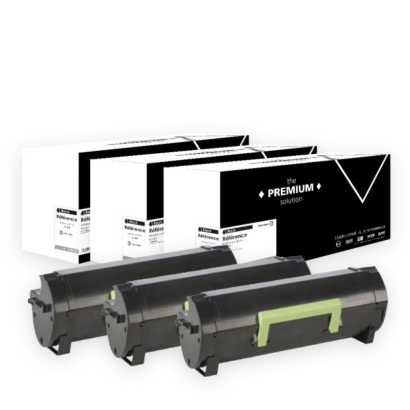 Lexmark MX610 - x3 Pack 60F2X00 equivalent Toner - Schwarz
