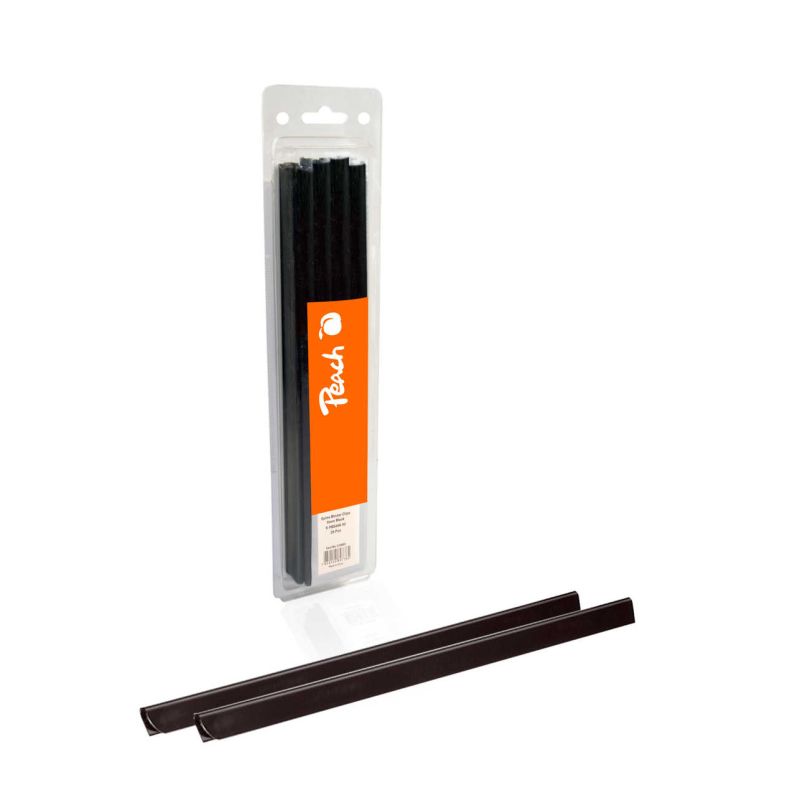Peach 25 A4 Plastic Binding Clips 20 Sheets (6mm) - R-PBS406-02 - Black