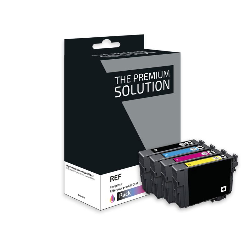 Epson 406XL - Pack x 4 jet d'encre équivalent à C13T17H64010 - Black Cyan Magenta Yellow