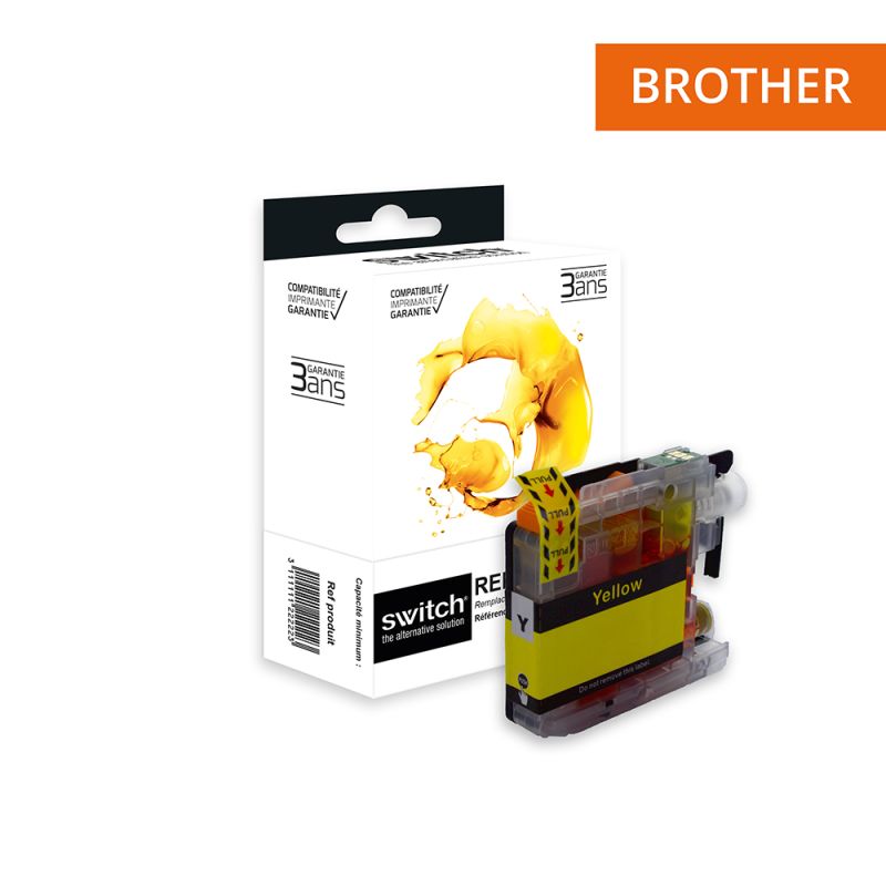 Brother 225 - SWITCH Cartucho de inyección de tinta equivalente a LC225XLY - Amarillo