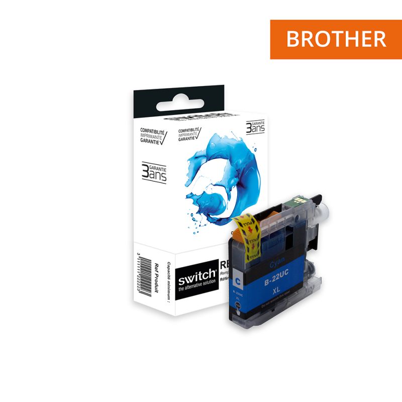 Brother 22U - SWITCH cartouche jet d'encre équivalent à LC22UC - Cyan