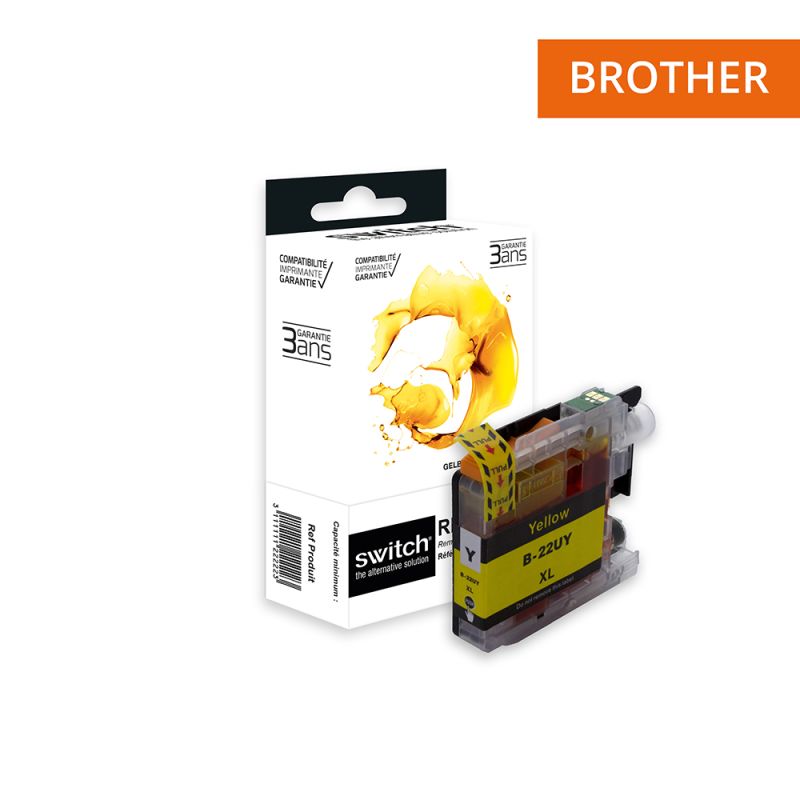 Brother 22U - SWITCH cartuccia a getto d’inchiostro compatibile con LC22UY - Giallo
