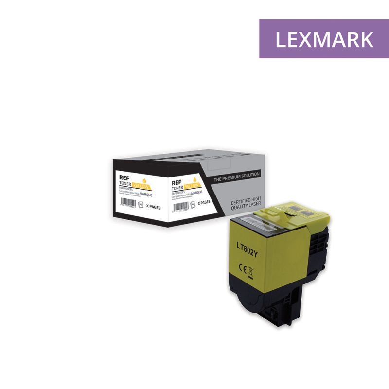 Lexmark 802SY - Toner équivalent à 80C2SY0 - Yellow