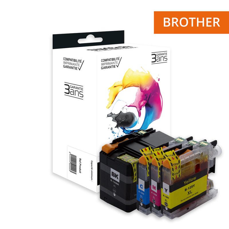 Brother 125/129 - SWITCH Confezione di 4 getto d’inchiostro compatibile con LC125/129 - Nero Ciano Magenta Giallo