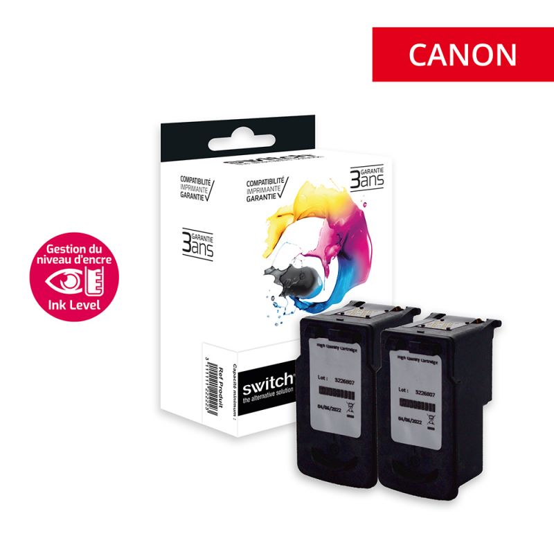 Canon 540XL/541XL - SWITCH Pack x 2 5222B005, 5226B005 compatible 'Ink  Level' ink jets
