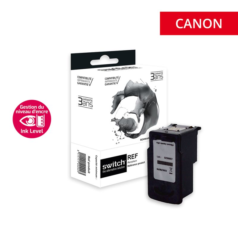 Canon 540XL - SWITCH “ink level” cartuccia a getto d’inchiostro compatibile con PG540XL, 5222B005 - Nero