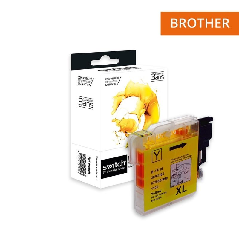 Brother 980/1100 - SWITCH cartuccia a getto d’inchiostro compatibile con LC980/LC1100Y - Giallo