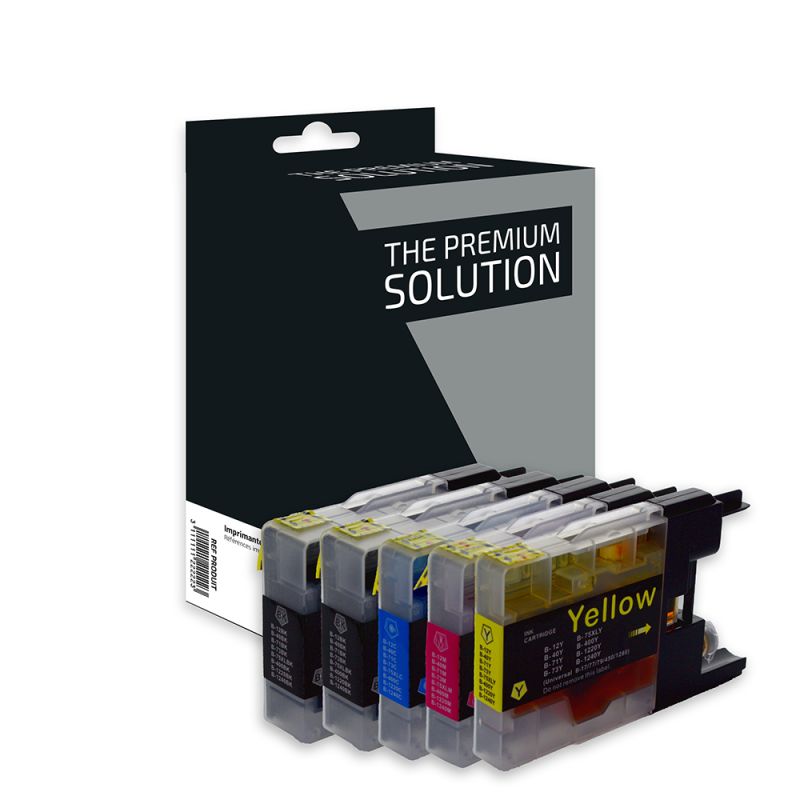 Brother 1240XL - Pack x 5 cartuchos de inyección de tinta equivalentes a LC1220/1240/1280 - Negro Cian Magenta Amarillo