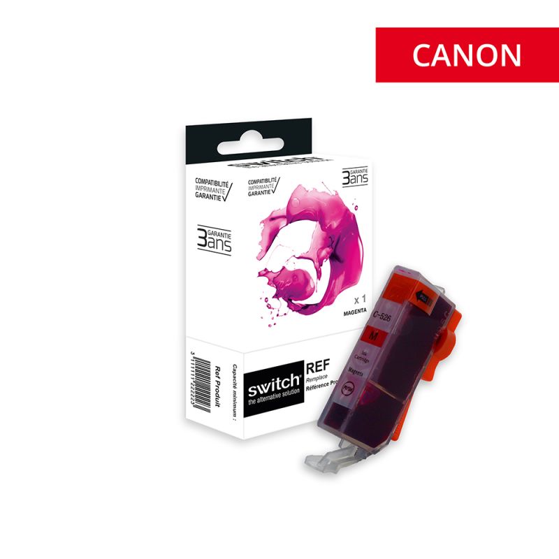 Canon 526 - SWITCH cartouche jet d'encre équivalent à CLI-526M, 4542B001 - Magenta