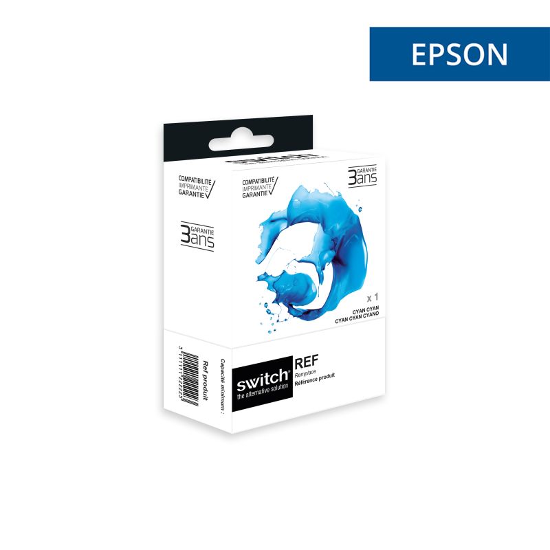 Epson 202XL - SWITCH cartouche jet d'encre équivalent à C13T02H24010 - Cyan