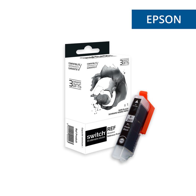 Epson 26XL - SWITCH cartouche jet d'encre équivalent à C13T26314012 - Photo Black