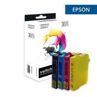 Epson T0556 - SWITCH Pack x 4 jet d'encre équivalent à C13T05564010 - Black Cyan Magenta Yellow