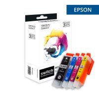 Epson 26XL - SWITCH Confezione di 4 getto d’inchiostro, compatibile con C13T26364012 - Nero Ciano Magenta Giallo