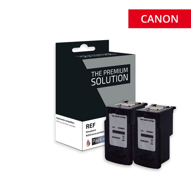 Canon 512/513 - Pack x 2 jet d'encre équivalent à PG512, CL513, 2969B001, 2971B001