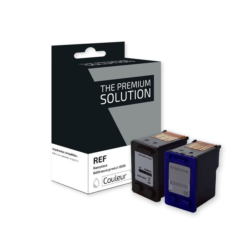 Hp 27/28 - Pack x 2 C8727AE, C8728AE compatible ink jets - Black + Tricolor