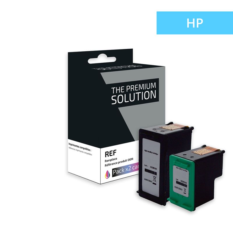 Hp 339/344 - Confezione di 2 getto d’inchiostro compatibile con C8767EE, C9363EE - Nero + Tricolore