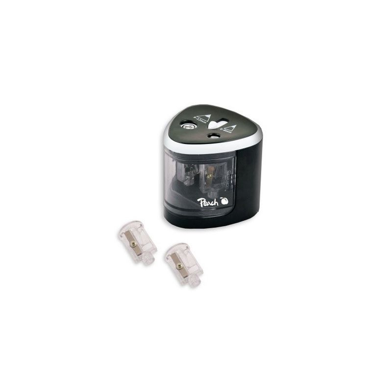 Taille Crayon électrique 2 trous Peach PO102 - Noir