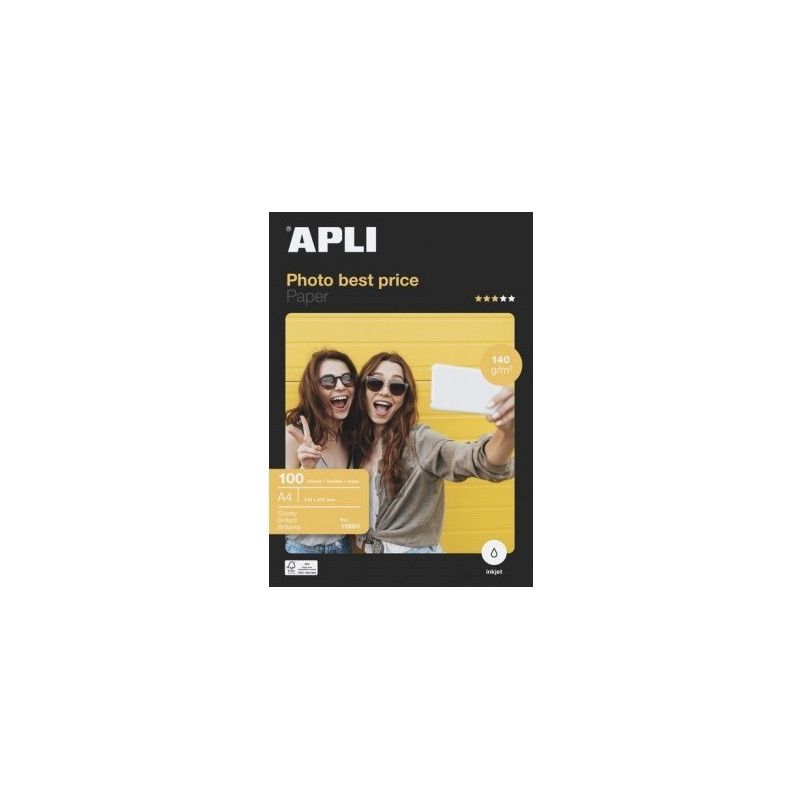 APLI A4 satin photo paper 140g/m², 100 sheets