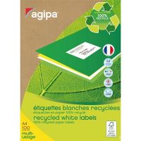 AGIPA 101190 Caja de 1600 etiquetas recicladas multiuso 105x37mm