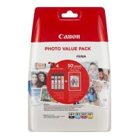 Canon 581 - Confezione di 4 getto d’inchiostro originale + 50 carta fotografica 2106C006 - Nero Ciano Magenta Giallo