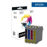 Epson T0715 - SWITCH Confezione di 4 getto d’inchiostro, compatibile con C13T07154012 - Nero Ciano Magenta Giallo