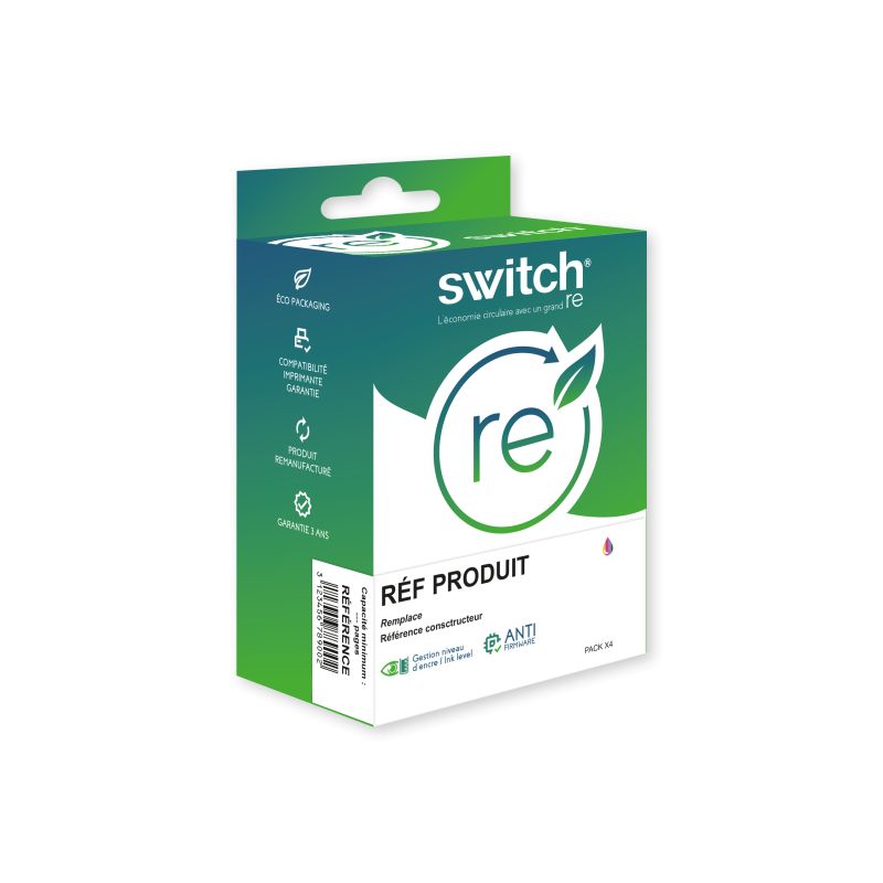Epson 1295 - SWITCH RE Confezione di 4 getto d’inchiostro, compatibile con C13T12954012 - Nero Ciano Magenta Giallo