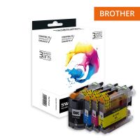 Brother 125/127 - SWITCH Pack x 4 jet d'encre équivalent à LC125/127 - Black Cyan Magenta Yellow