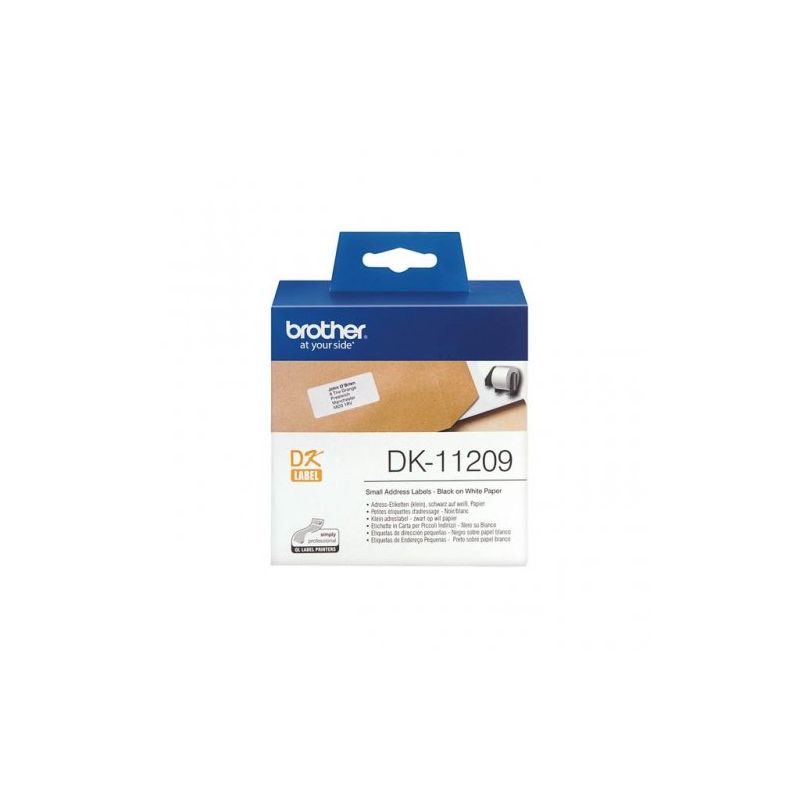 Brother DK11209 - Brother DK-11209 original thermal label roll 29x62mm - Black on White