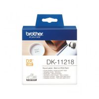 Brother DK11218 - Rotolo di etichette termiche, forma rotonda 24mm originale Brother DK-11218 - Nero su Bianco
