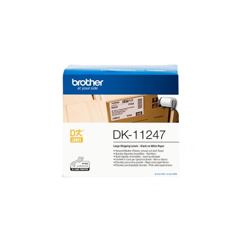 Brother DK11247 - Rollo de etiquetas térmicas 103x164mm original Brother DK-11247 - Negro sobre blanco