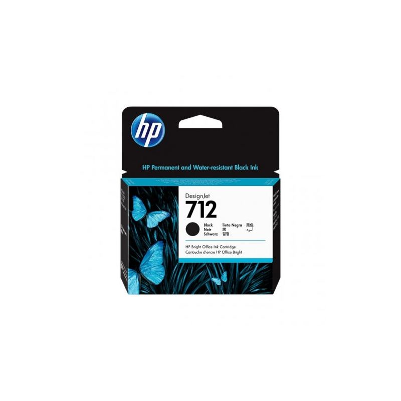 Hp 712 - Cartucho de inyección de tinta original 3D71A - Negro