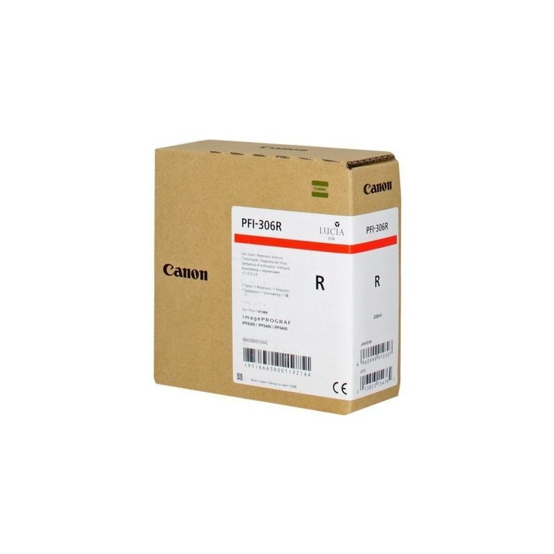 Canon 306 - 6663B001, PFI306R original inkjet cartridge - Red