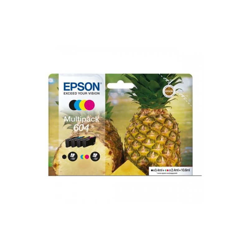 Epson 604 - Confezione di 4 getto d’inchiostro originale C13T10G64010 - Nero Ciano Magenta Giallo