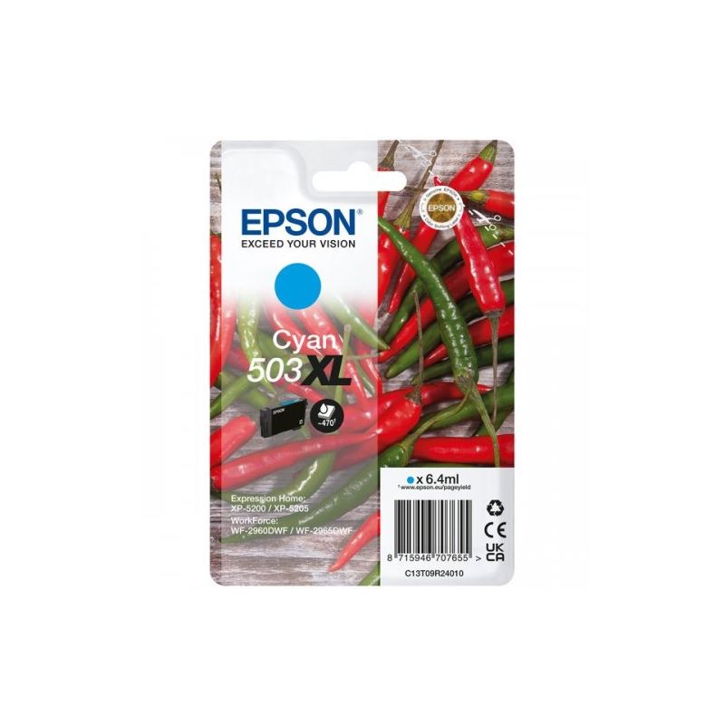 Epson 503XL - Cartucho de inyección de tinta original C13T09R24010 - Cian