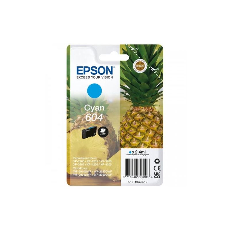 Epson 604 - cartouche jet d'encre originale C13T10G24010 - Cyan