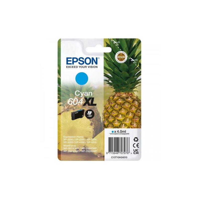 Epson 604XL - C13T10H24010 original inkjet cartridge - Cyan