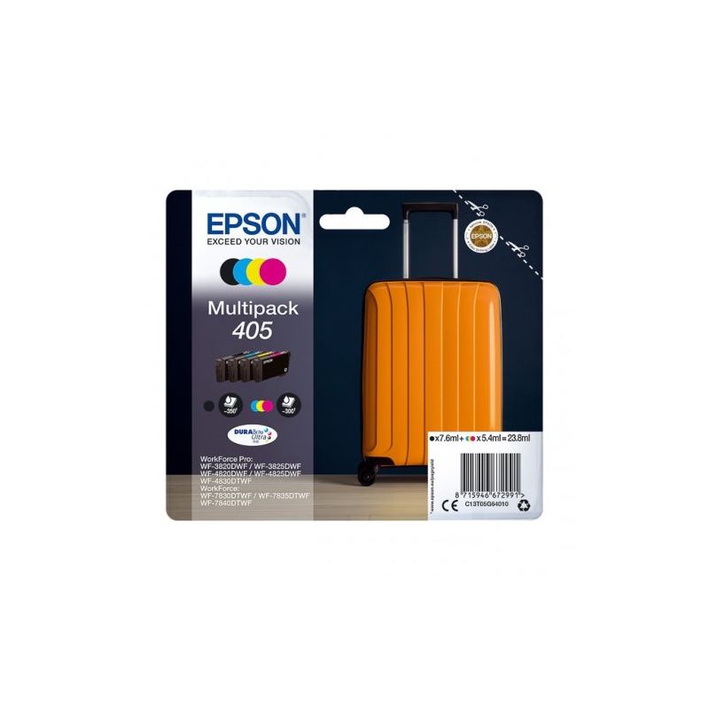 Epson 405 - Pack x 4 cartuchos de inyección de tinta original C13T05G64010 - Negro Cian Magenta Amarillo