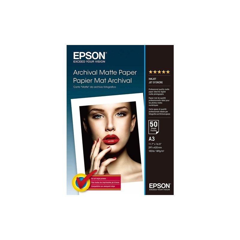 Epson - Matt paper A3 189g/m2 original 50 sheets - Epson S041344