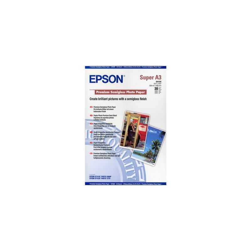 Epson - Papel A3 semi satinado 251g/m2 original 20 hojas - Epson S041328