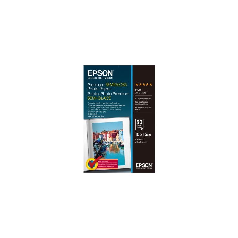 Epson - Papel A6 semi satinado 251g/m2 original 50 hojas - Epson S041765