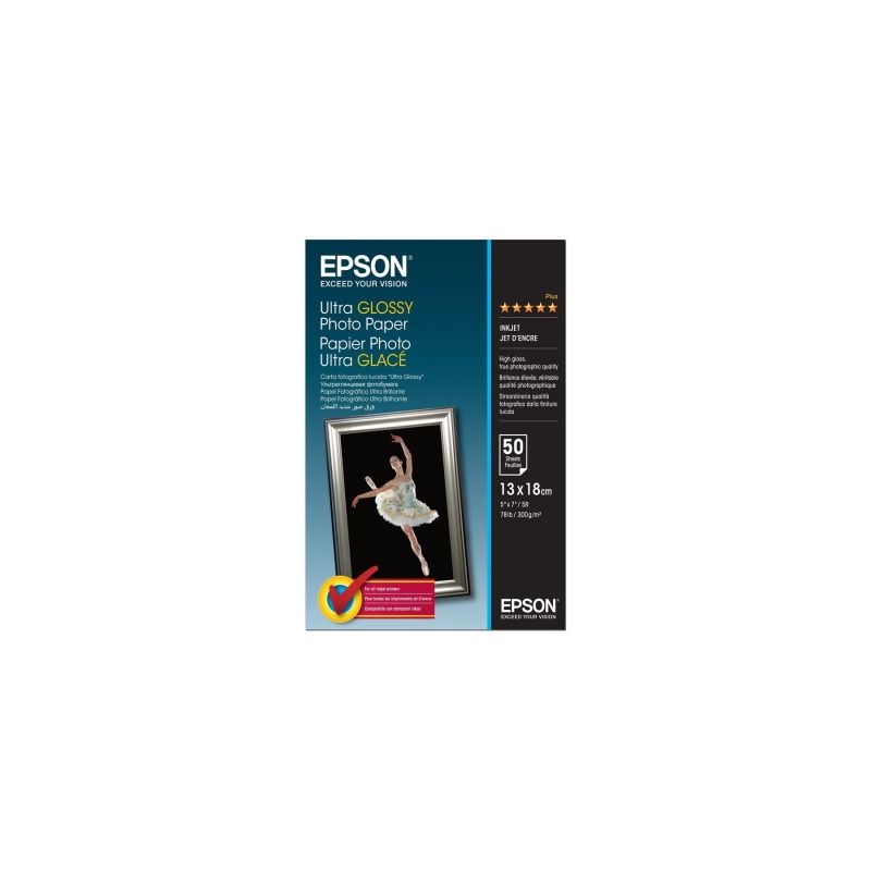 Epson - Papel 13x18 ultra brillante 300g/m2 original 50 hojas - Epson S041944