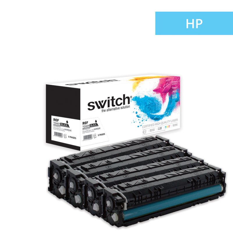 Hp 201X - SWITCH Confezione di 4 toner compatibili con CF400X, CF401X, CF402X, CF403X - BCMY