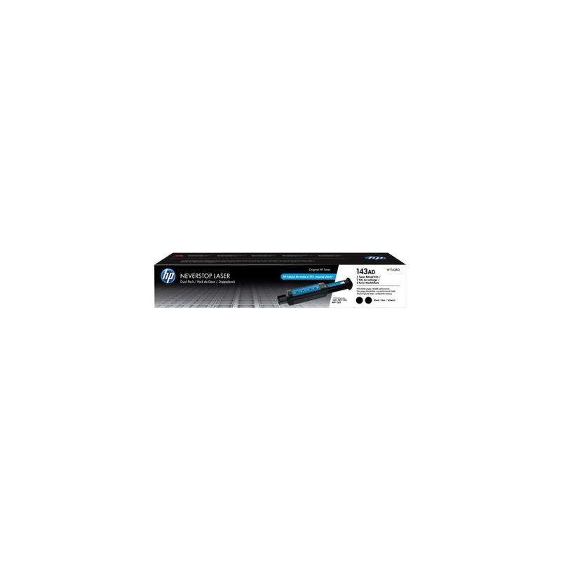 Hp 143AD - Pack x 2 Originaltoner W1143AD, 143AD - Black