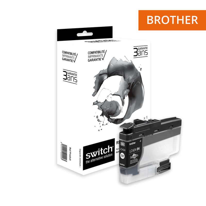 Brother 424 - SWITCH cartouche jet d'encre équivalent à LC424BK - Black