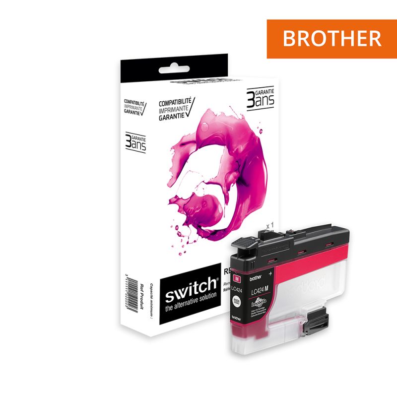 Brother 424 - SWITCH cartouche jet d'encre équivalent à LC424M - Magenta