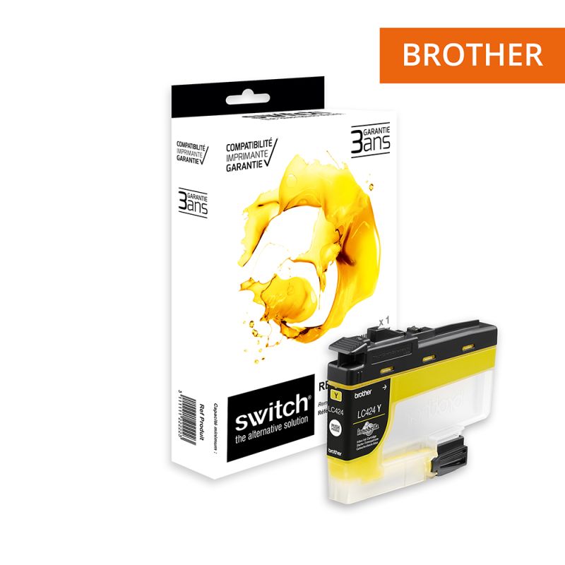 Brother 424 - SWITCH cartouche jet d'encre équivalent à LC424Y - Yellow