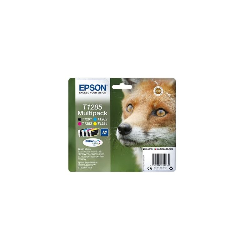 Epson 1285 - Pack x 4 jet d'encre original C13T12854011 - Black Cyan Magenta Yellow