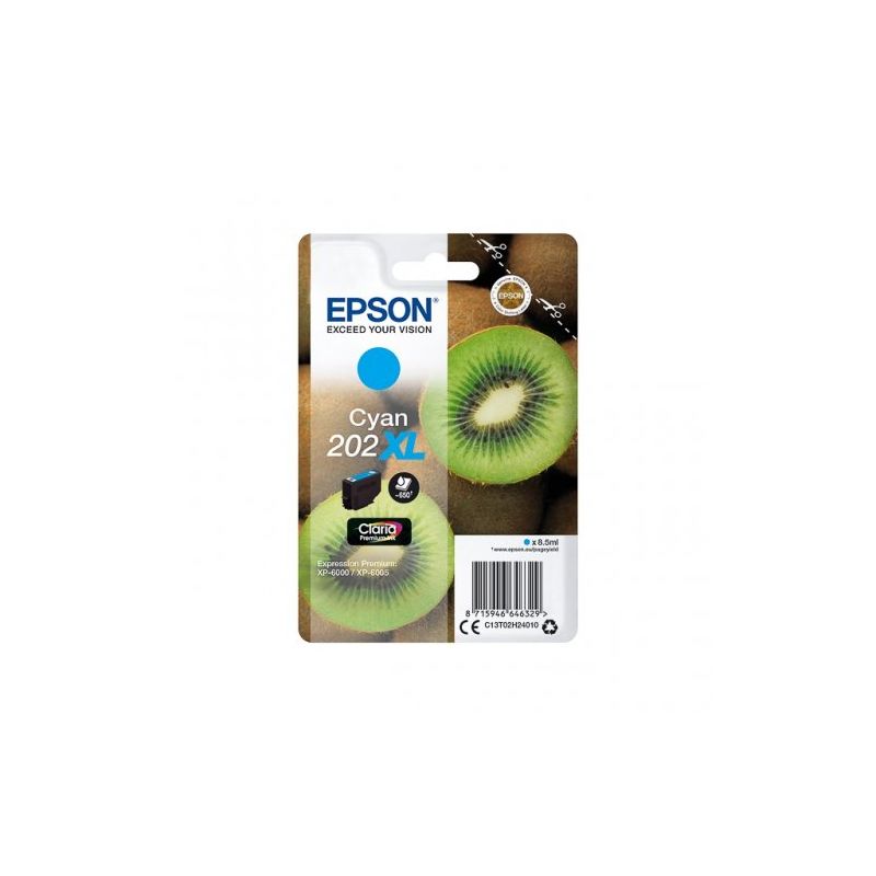 Epson 202XL - Cartucho de inyección de tinta original C13T02H24010 - Cian
