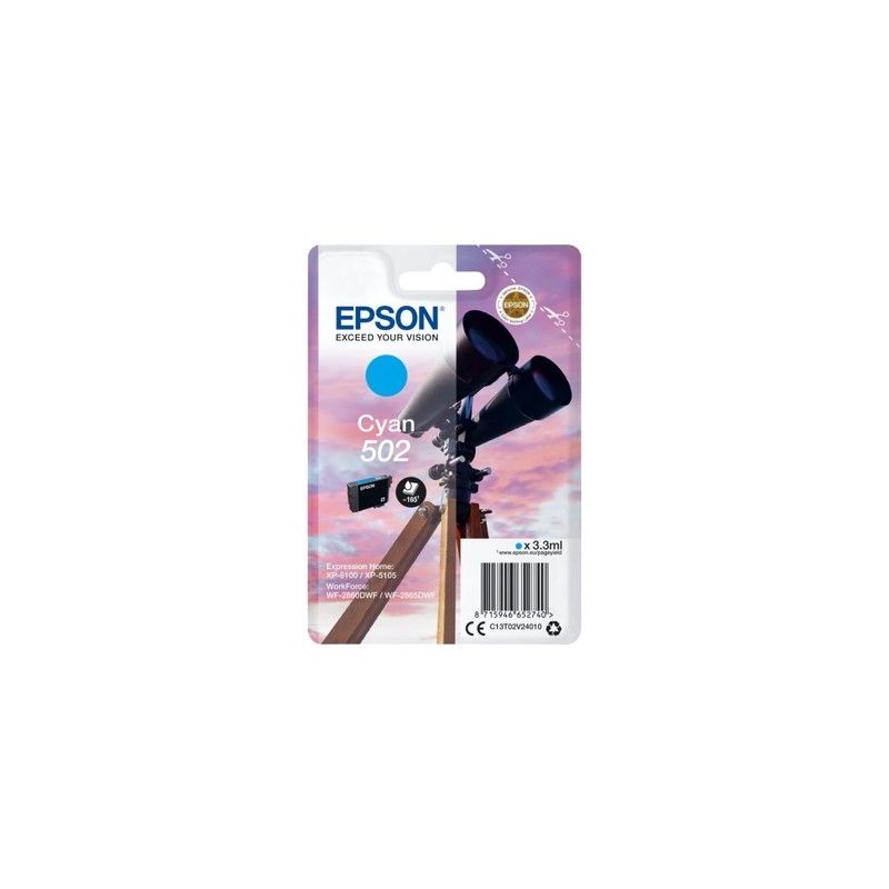 Epson 502 - cartouche jet d'encre originale T02V240 - Cyan